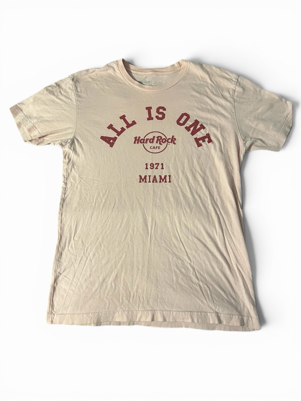 Hard Rock Cafe Miami Tee with Red 'All Is One' Graphic